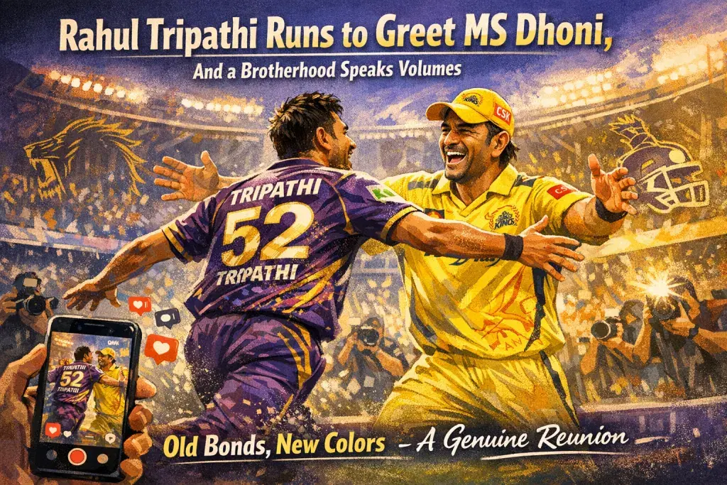 Rahul Tripathi Runs to Greet MS Dhoni, and a Brotherhood Speaks Volumes